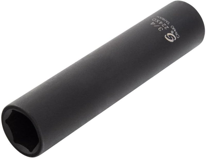 Sunex 224XD 1/2 Inch Drive 3/4 Inch Extra Long Deep Impact Socket - Cr-Mo Alloy Steel with Radius Corner Design - Image 1