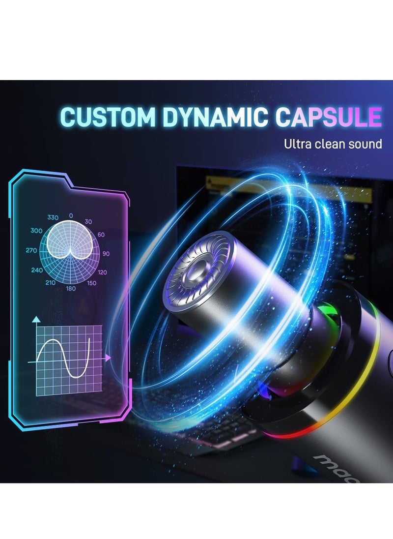 ماونو - ميكروفون بودكاست ديناميكي MAONO PD200X XLR/USB لتسجيل الكمبيوتر الشخصي، والبودكاست، والألعاب، والتعليق الصوتي، معدني مع زر كتم الصوت برمجيًا، ومقبس سماعة رأس، ومقبض كسب، وتحكم أحادي الاتجاه في المستوى، أسود - Image 1