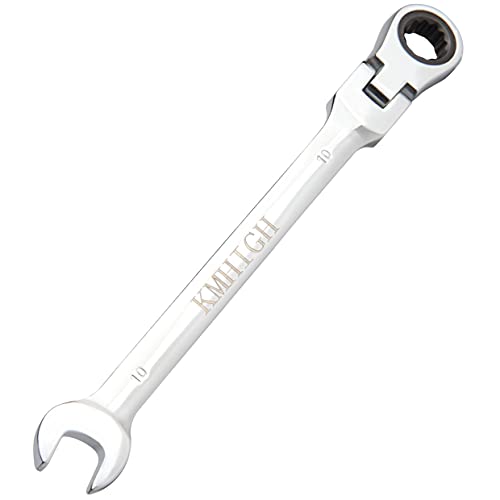 KMHIGH 10mm Flexible Ratchet Wrench, Chrome Vanadium Steel Gear Wrench, Reversible Spanner Wrench, Household Garage Tools.(1-Pcs) - Image 1