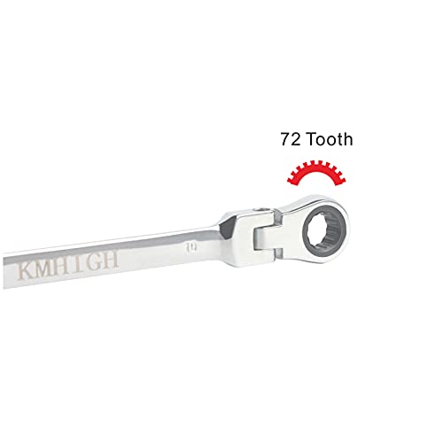 KMHIGH 10mm Flexible Ratchet Wrench, Chrome Vanadium Steel Gear Wrench, Reversible Spanner Wrench, Household Garage Tools.(1-Pcs) - Image 5