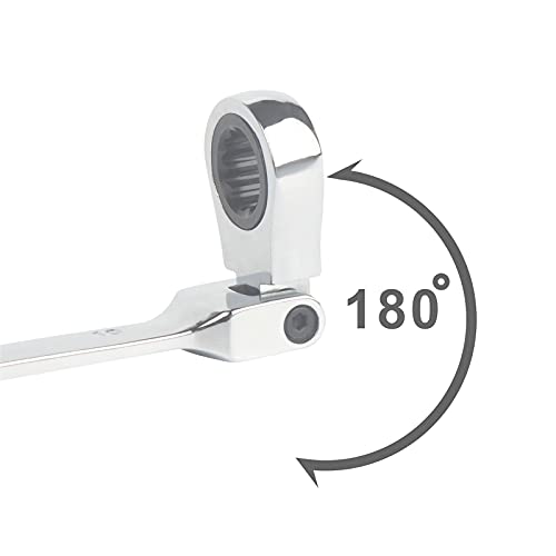 KMHIGH 10mm Flexible Ratchet Wrench, Chrome Vanadium Steel Gear Wrench, Reversible Spanner Wrench, Household Garage Tools.(1-Pcs) - Image 4