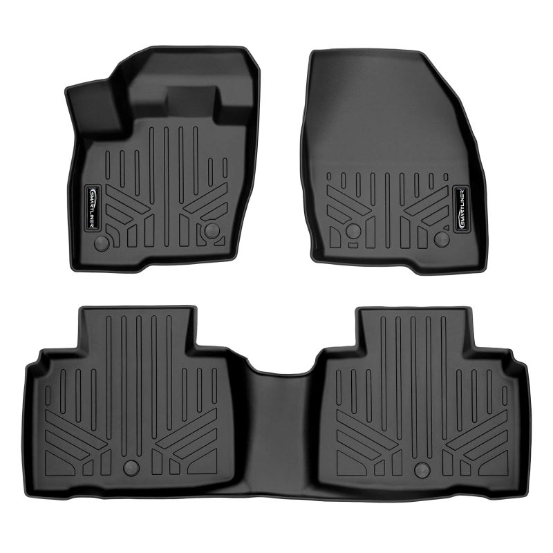 MAX LINER Custom Fit Floor Mats 2 Row Set Black for 2016-2018 Lincoln MKX / 2019-2021 Nautilus