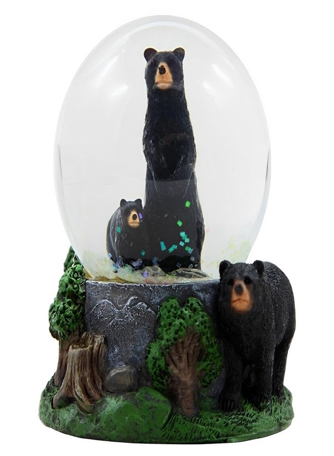 ICE Armor 3.5" H Black Bear Glitter Snow Globe Decoration Figurine - Image 1