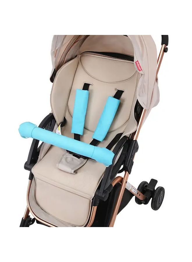 Blue 3 Piece Baby Stroller Front Armrest Protective Cover and Shoulder Guard Accessories Set - Image 4
