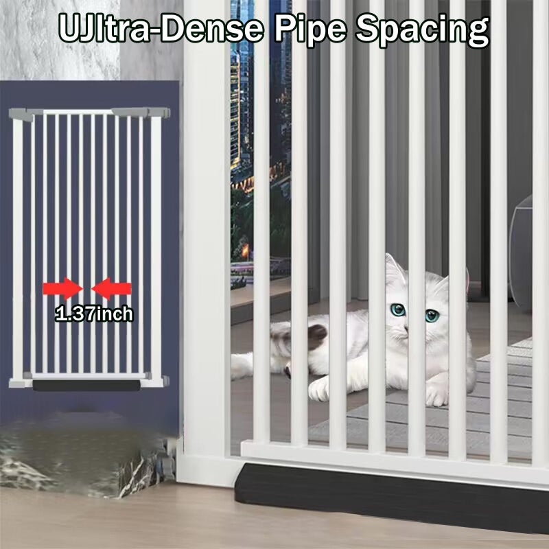 SHYUJAJIE 51.18 Inch Extra Tall Pet Gate, 29.5-43" Adjustable Wide Auto Close Dog Gates, Pressure Mounted Walk Through Tall Cat Gate for Doorways,Hallway,Stairsï¼ˆWhiteï¼‰ - Image 5