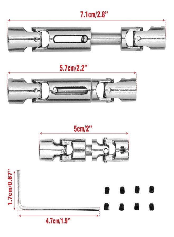BuleVina 3Pcs Stainless Steel RC Upgrade Universal Drive Shaft Front/Medium/Back Kit CVD Transmission Joint 57mm-71mm for WPL MN Modes B16 B36 MN77 FY004 6WD 6X6 1/16 Military Truck Crawler Car Accessories - Image 2