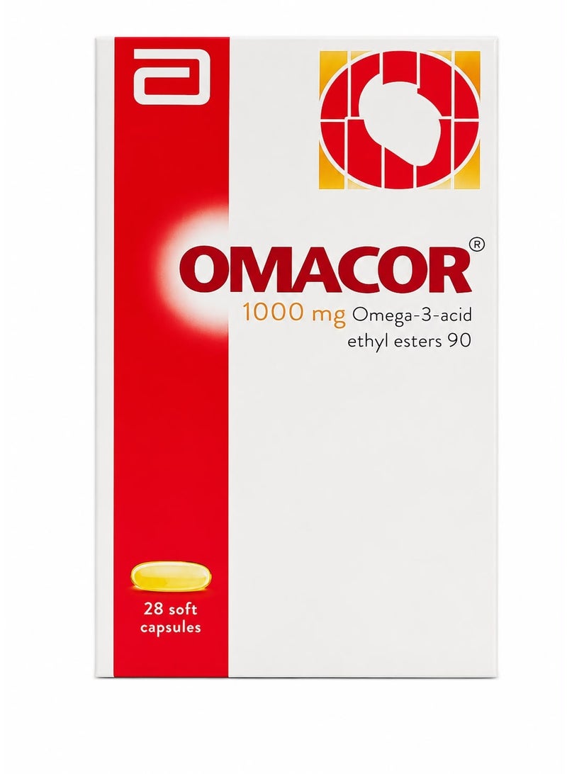 1000mg Highly Purified Omega 3 Fish Oil DHA Capsules for Heart Brain & Triglyceride Support 28 Softgels