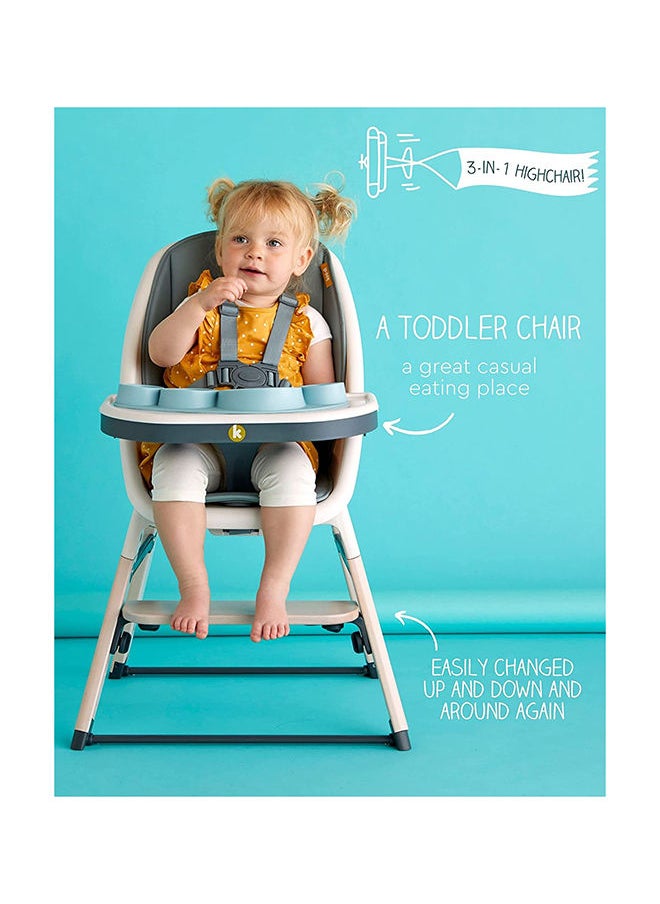 Koo-di - Tiny Taster 3-in-1 Wooden Highchair 0m-3y, Rain Cloud - Image 1
