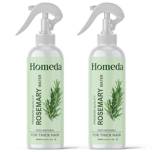 Homeda Rosemary Hair Spray, Rosemary Water for Hair Growth (400 ml), Rose Mary Water Spray, Roj Meri Hydrosol, Rose Merry Mist with Spray Bottle, Roseberry Reviver 100% Pure Natural (200ml x 2) - Image 1