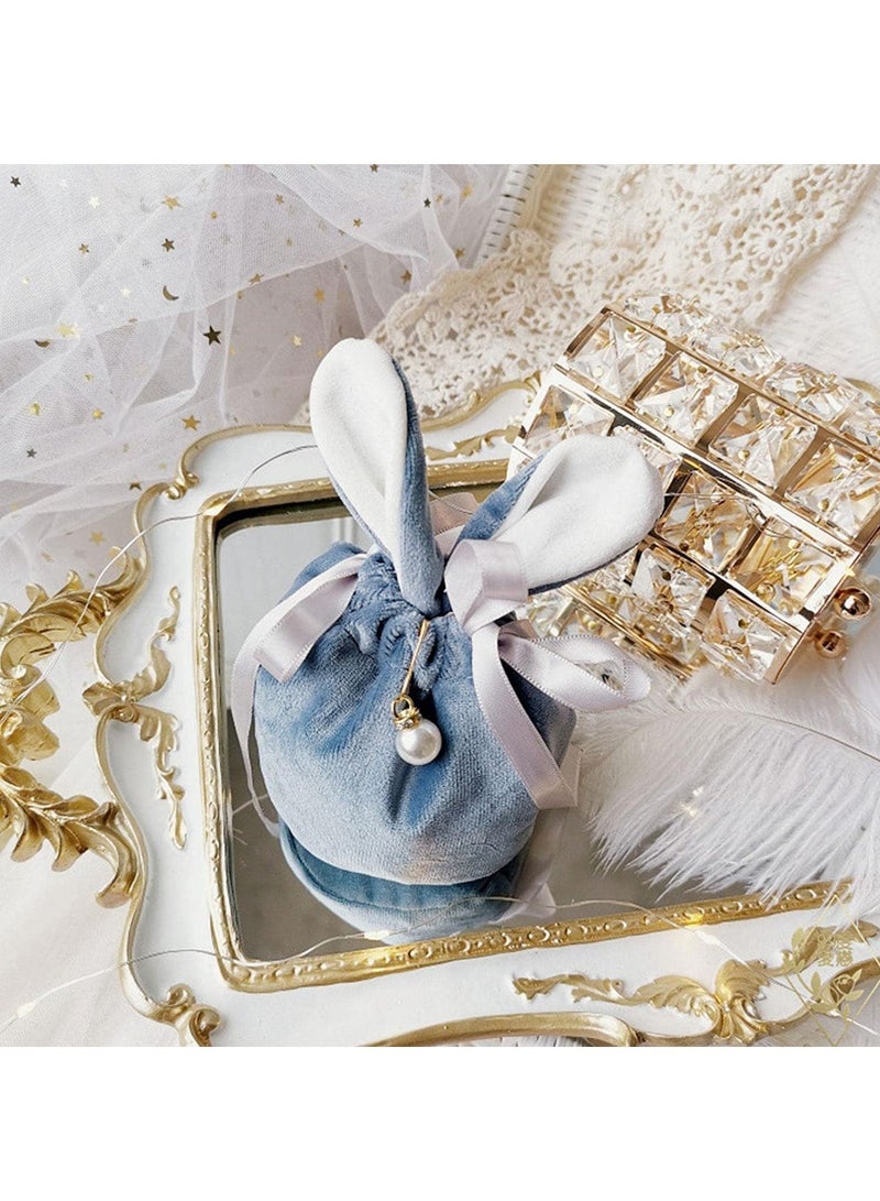 NIBEMINENT SYOSI 6 Pcs Gift Bags, Bunny Ear Velvet Bags with Drawstring, Wedding Sweet Ears, Party Goody for Candies, Chocolates, Cookies - Image 5