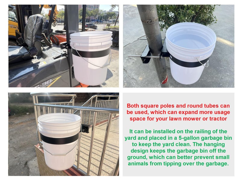 Wyywtc 5-Gallon Bucket Holder, Can be Installed on ROPS Holder (Excluding Buckets), Bucket Storage Holder, Suitable for Lawn Mowers, Tractors, Landscape Vehicles, Trucks, Multi-Purpose Vehicles - Image 5