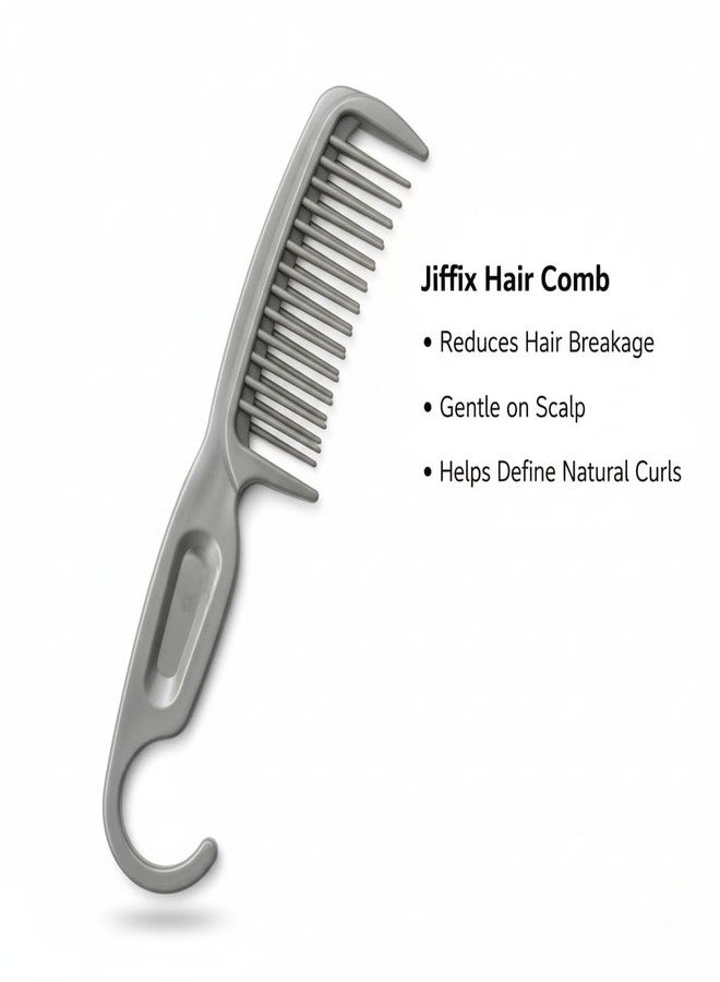 Jiffix Curl Defining Hair Comb for Curly & Wavy Hair | Wide Tooth Anti-Tangle Comb | Reduces Breakage | Ergonomic Handle | For Men & Women - Image 4