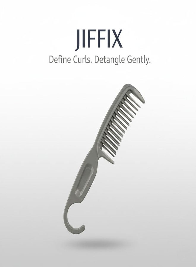 Jiffix Curl Defining Hair Comb for Curly & Wavy Hair | Wide Tooth Anti-Tangle Comb | Reduces Breakage | Ergonomic Handle | For Men & Women - Image 2