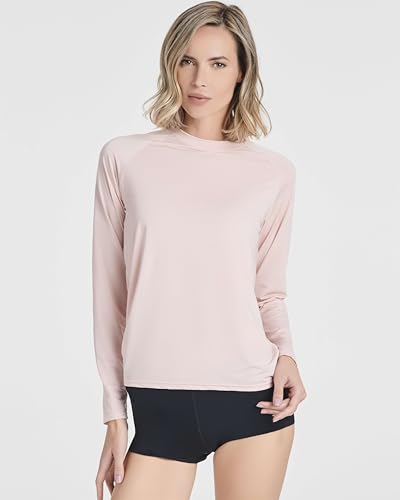 REALESSENTIALS Real Essentials 4 Pack Womens Long Sleeve Rash Guard Moisture Wicking Shirts Sun Protection Quick Dry SPF 50 Tops Long Sleeve Set 5 Large - Image 3