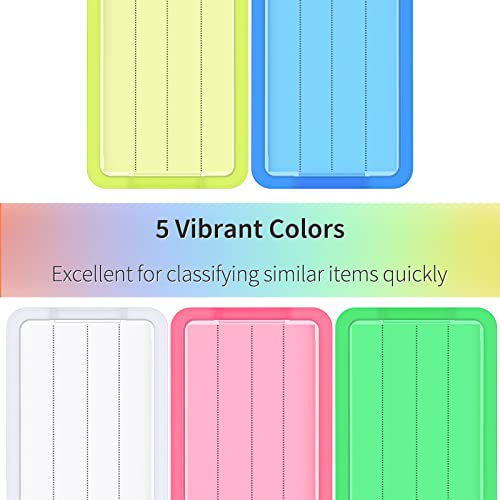 Uniclife 20 Pieces Key Tags 2 Inch Plastic Key Chain Tags with Ruled Blank Paper Labels Transparent Covers and Split Rings Sturdy Item Identifiers, 5 Colors - Image 2