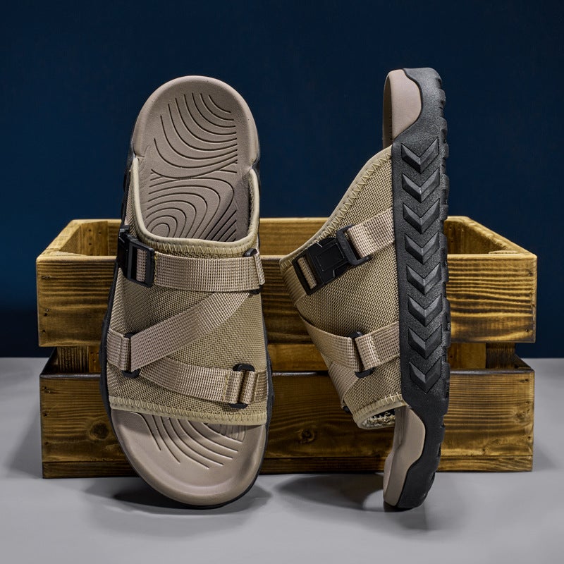 Summer Plus Size Seaside Slippers Outdoor Casual Slip-On Slippers Breathable Mesh Slippers Beach Men'S Shoes - Image 3