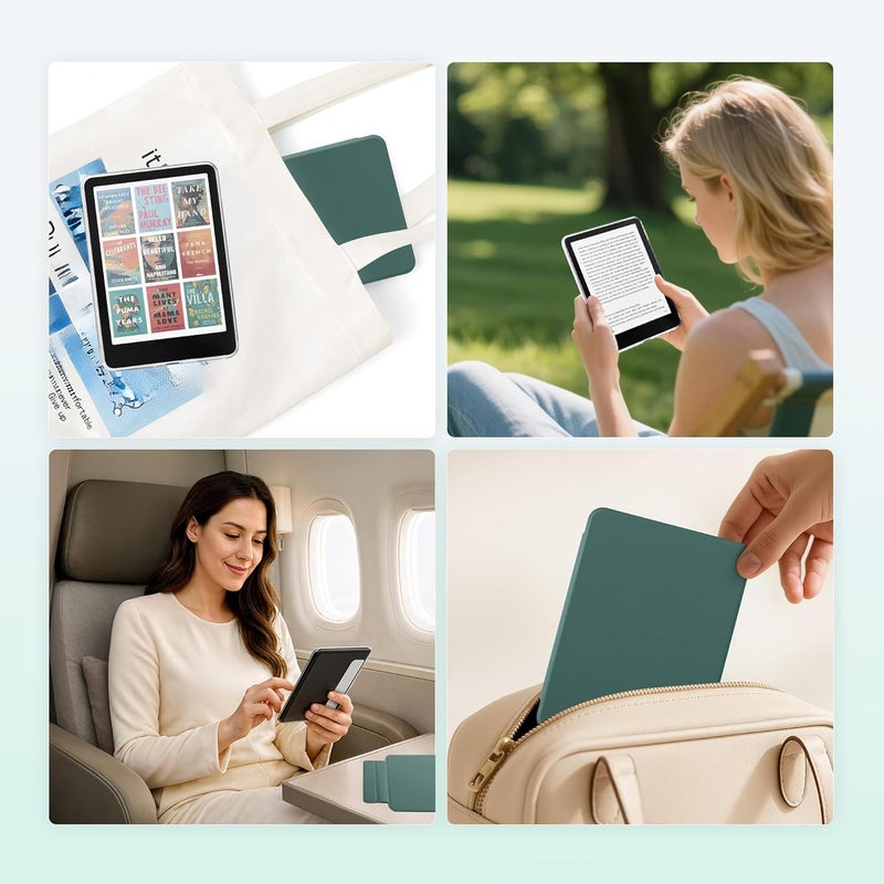 SESENSE Detachable Magnetic Case for 7'' Kindle Paperwhite 12th Gen 2024 and Kindle Colorsoft Signature Edition, Slim PU Shell Cover Case with Auto Wake/Sleep, Blackish Green - Image 5