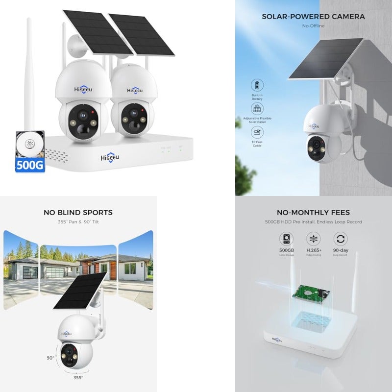 هايسيو Hiseeu Solar Wireless Outdoor Battery Camera 2420 g