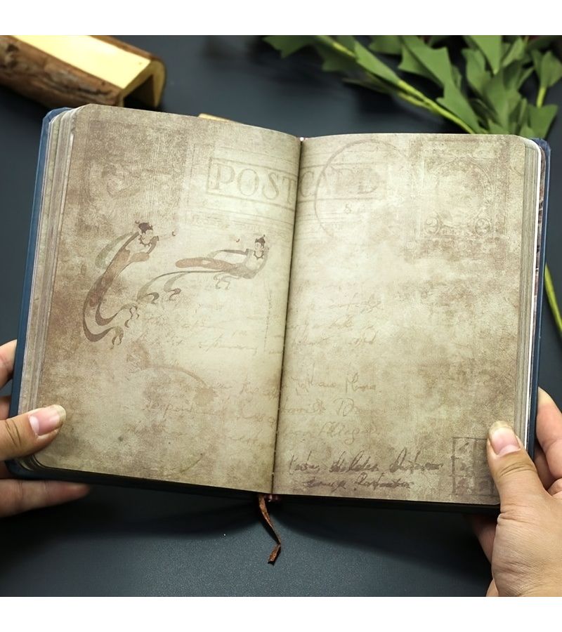 مفكرة صينية من دنغوانغ بغلاف فني أرجواني، تصميم كلاسيكي مع طابع ذهبي، دفتر جمالي فاخر - Image 3