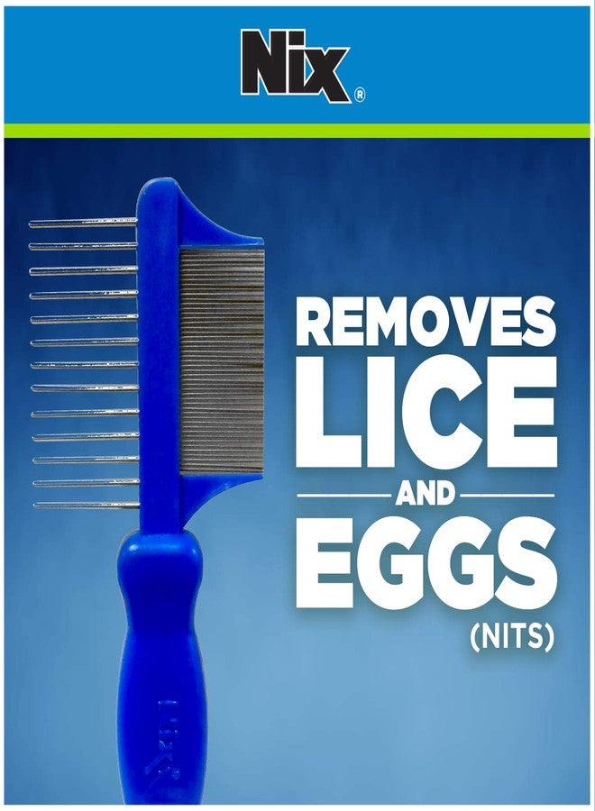 Nix Premium 2-Sided Metal Lice Removal Comb (Pack of 2) Blue - Image 2