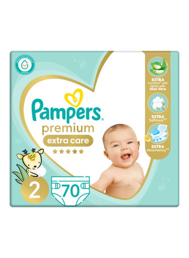 Pampers Premium EXTRA CARE Diapers, Size 2, 70 Baby Diapers - Image 2