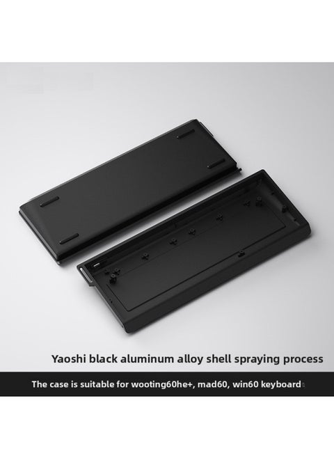 High Color Value H60 Shell Customized Keyboard Kit Fitting Wooting60HE MAD60 Magnetic Axis Keyboard Diy-Color:Compatible With Mad60-win60-60he-obsidian Black