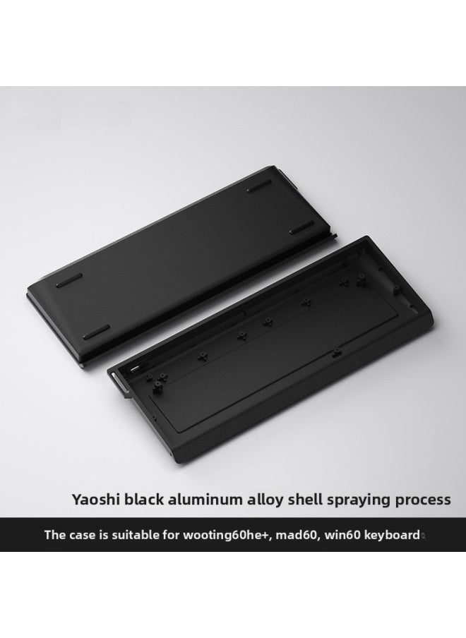 High Color Value H60 Shell Customized Keyboard Kit Fitting Wooting60HE MAD60 Magnetic Axis Keyboard Diy-Color:Compatible With Mad60-win60-60he-obsidian Black