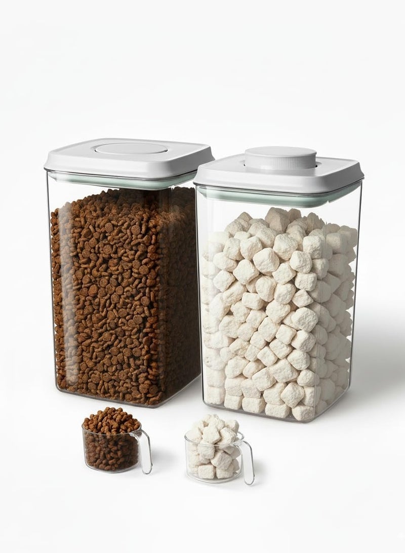 أنكو مجموعة أوعية تخزين طعام فاخرة محكمة الغلق من Ankou، 4 قطع، مع غطاء قابل للفتح، خالية من مادة BPA، لتخزين الحبوب والأرز والدقيق والمعكرونة والوجبات الخفيفة، قابلة للتكديس ومتينة، منظم مخزن المطبخ بسعة مغرفة (4 قطع × 4 لتر / 4.2 كوارت / 135 أونصة) - Image 2