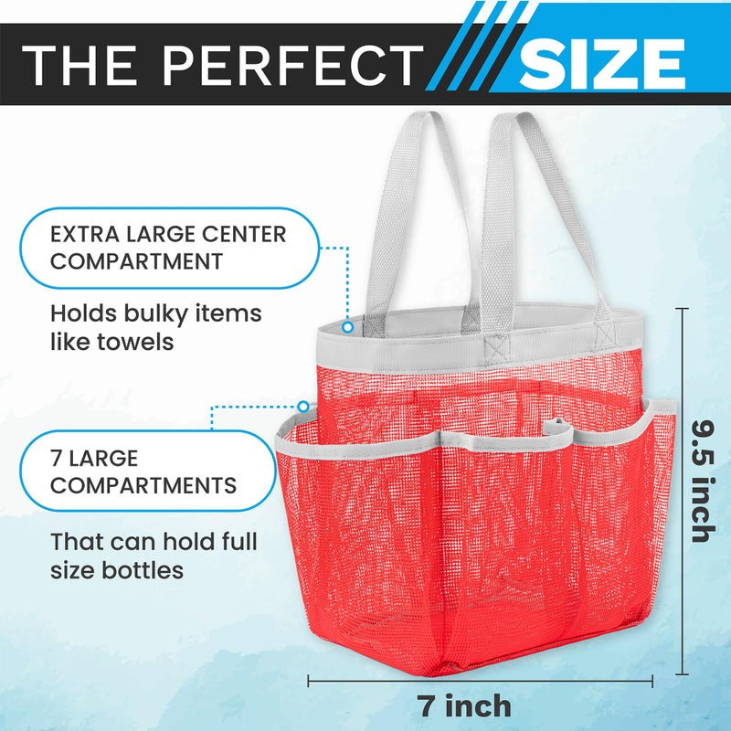 Handy Laundry Mesh Shower Caddy Bag - Collapsible  Portable Bathroom Organizer for Travel  Gym  and Dorm Use. Easily Carry and Organize College Dorm  Bathroom Toiletry Essentials. (Pink) - Image 3
