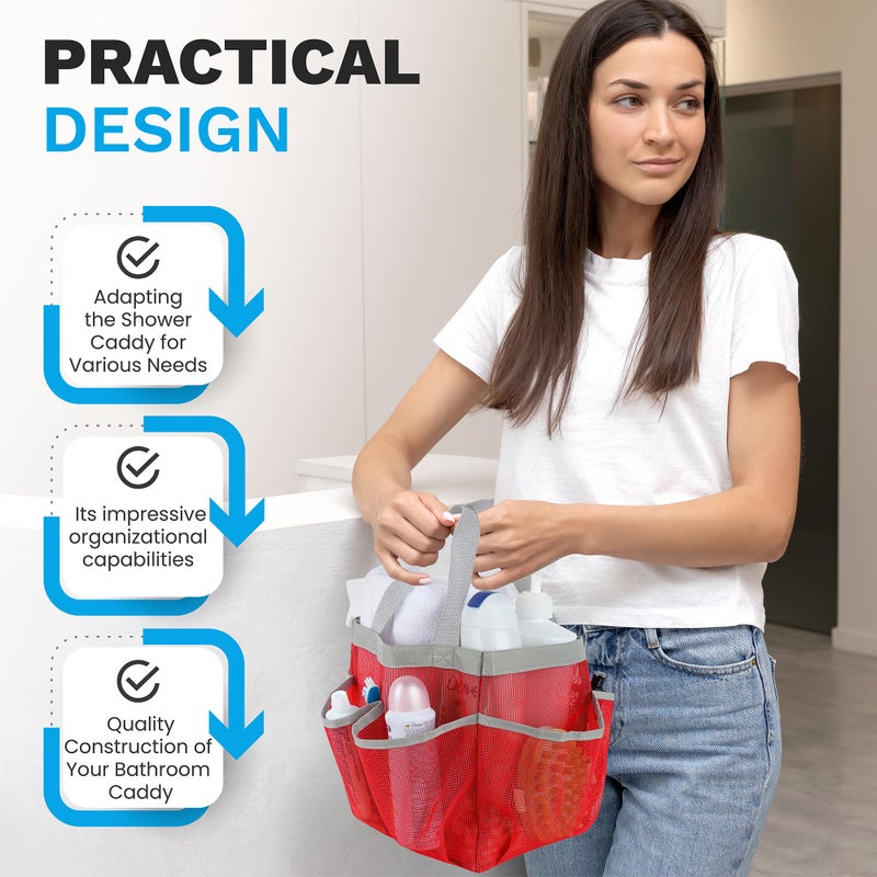 Handy Laundry Mesh Shower Caddy Bag - Collapsible  Portable Bathroom Organizer for Travel  Gym  and Dorm Use. Easily Carry and Organize College Dorm  Bathroom Toiletry Essentials. (Pink) - Image 4