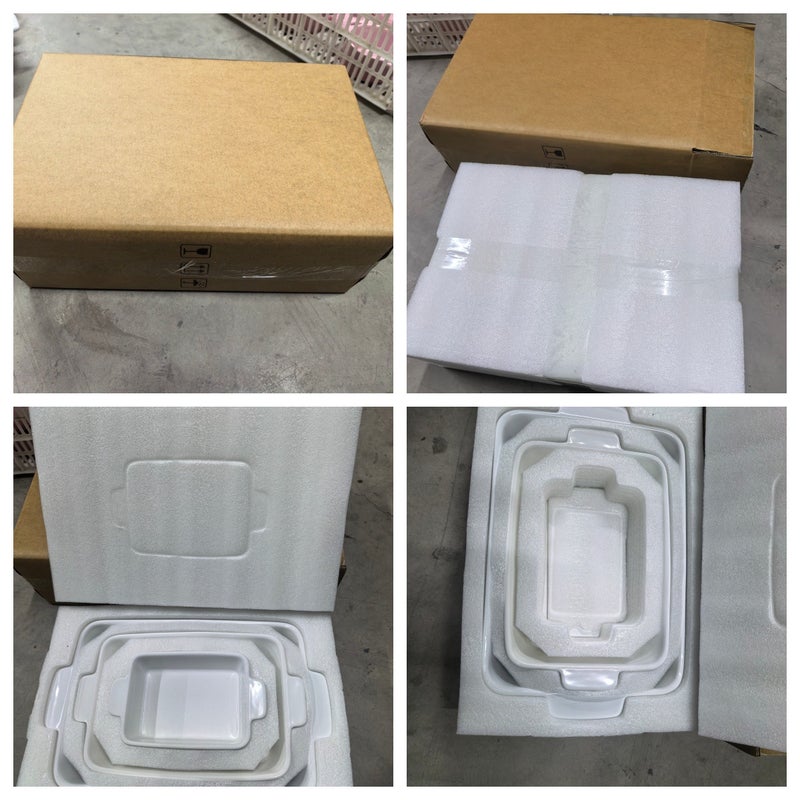 Ceramic Double-Ear Baking Dish Rectangular Baking Dish Cheese Baked Rice Baking Dish Set Microwave-Safe - Image 5