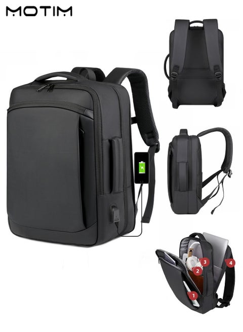 Travel Laptop Backpack, Anti-Theft Durable Laptop Backpack with USB Charging Port, Waterproof Computer Bag Fits 15.6 Inch Laptop Notebook with Independent Computer Compartment, Large Capacity