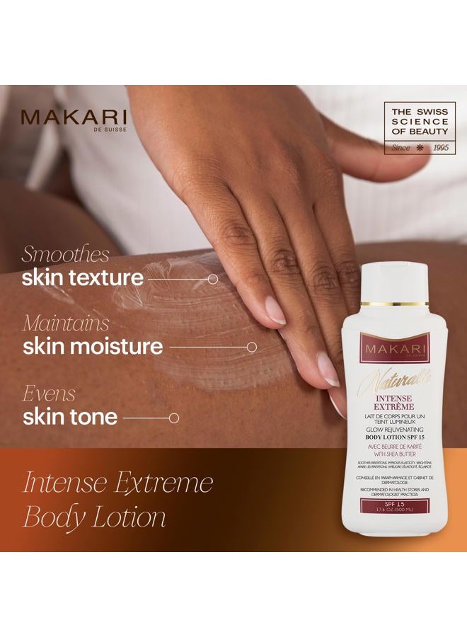 Makari لوشن الجسم المكاري الطبيعي المكثف SPF15 (17.6 أونصة) | لوشن مهدئ للجسم للبشرة الجافة إلى العادية | يضيء البشرة ويساعد في تلاشي العلامات | يهدئ ويغذي بزبدة الشيا - Image 2