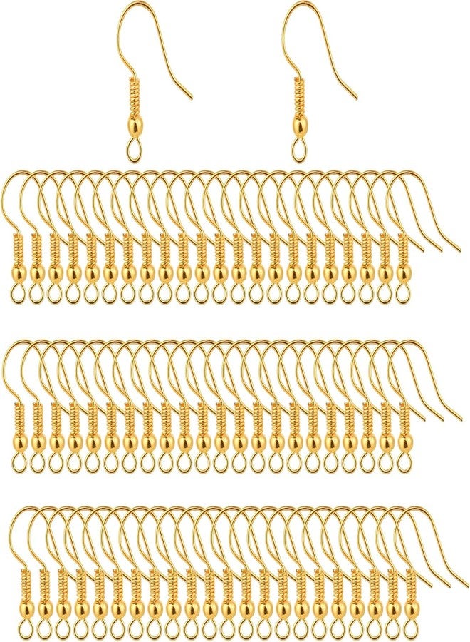 Excellentcrafts Metal Earring Hooks (Fish Hooks) for Jewellery Making Pack of 100 Pcs (Gold) - Image 1
