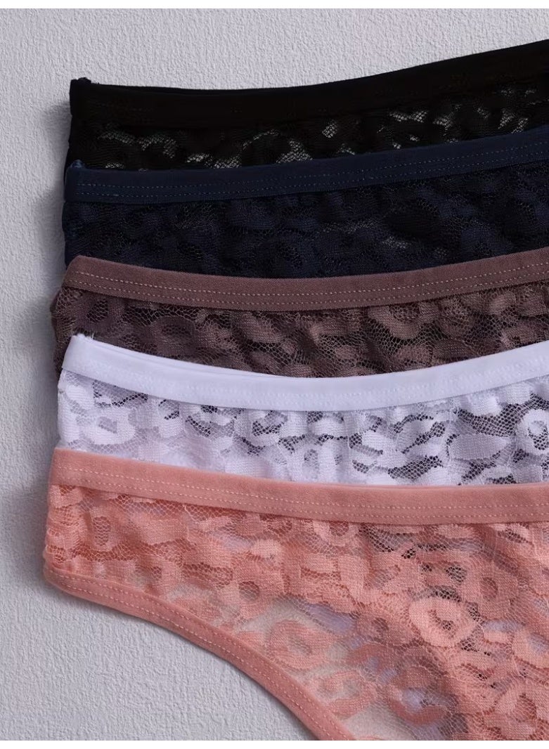 Hanady Women's 3-Piece Soft & Flexible Lace Panty Set – Assorted Colors One Size Fits 60-90kg (8110) - Image 4
