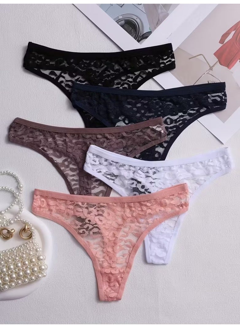 Hanady Women's 3-Piece Soft & Flexible Lace Panty Set – Assorted Colors One Size Fits 60-90kg (8110) - Image 2