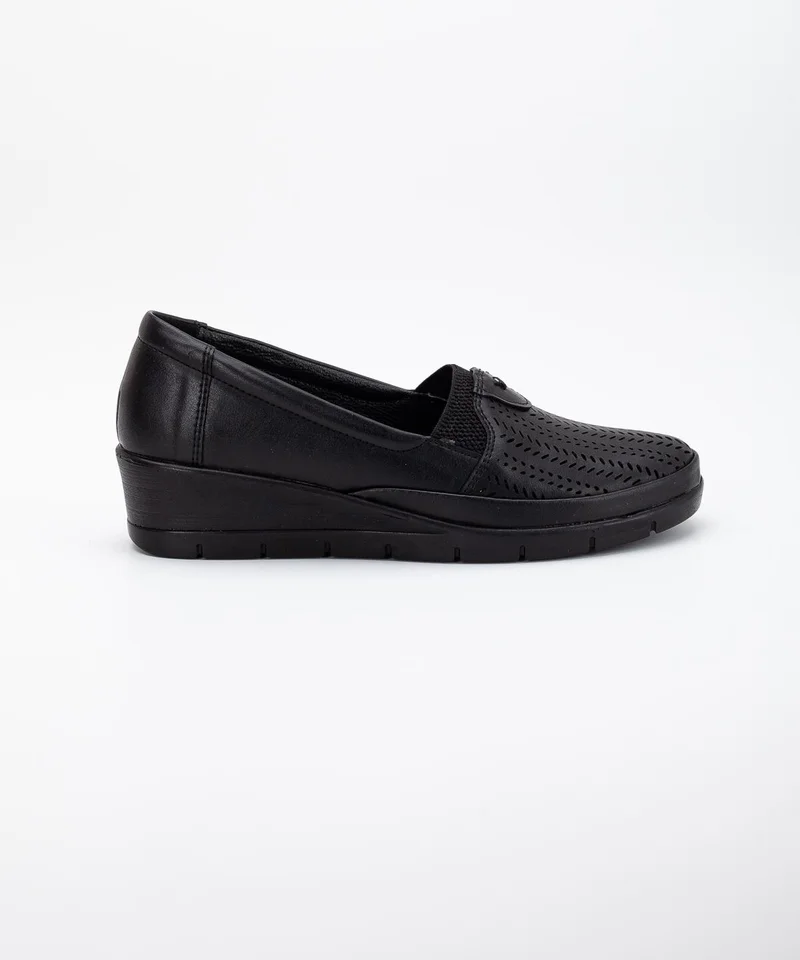 Dilimler Ayakkabı Slices Shoes Laser Printed Summer Black Wedge Heel Women's Casual Shoes