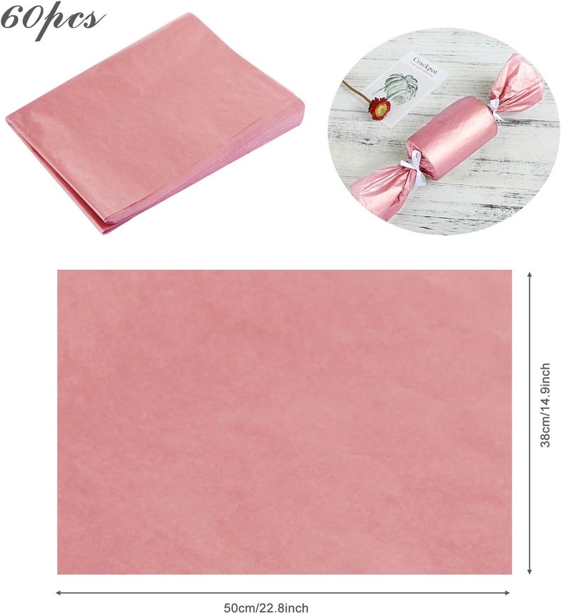 Naler 60 Sheets 14x20 in Coral Tissue Paper for Gift Bags, Tissue Paper Bulk for Gift Bags Art Craft Flower Pom Pom Wedding Birthday Christmas Decorations - Image 2