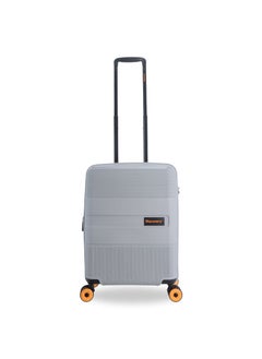 Discovery Discovery Trails Carry-On Small Cabin PP Hardside Luggage Silver, Durable Expandable Unbreakable Double Zip Lightweight Travel Bag 4 Double Wheel TSA Lock 21 Inch Suitcase Trolley Bag.  - Image 1