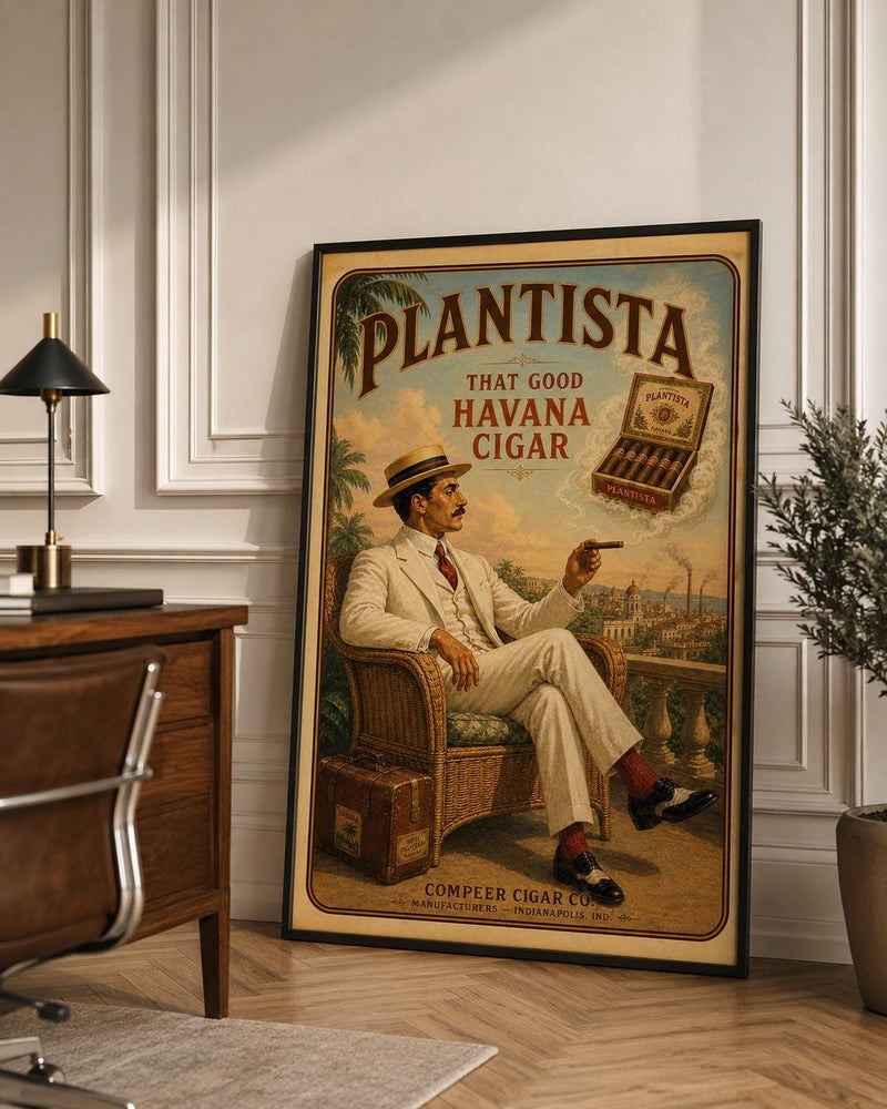 TNESSENTIAL Vintage Havana Cigar Poster Print, Cuban Lounge Wall Art, Retro Tobacco Advertisement, Gentleman Office Decor, Tropical Travel Poster - Image 3