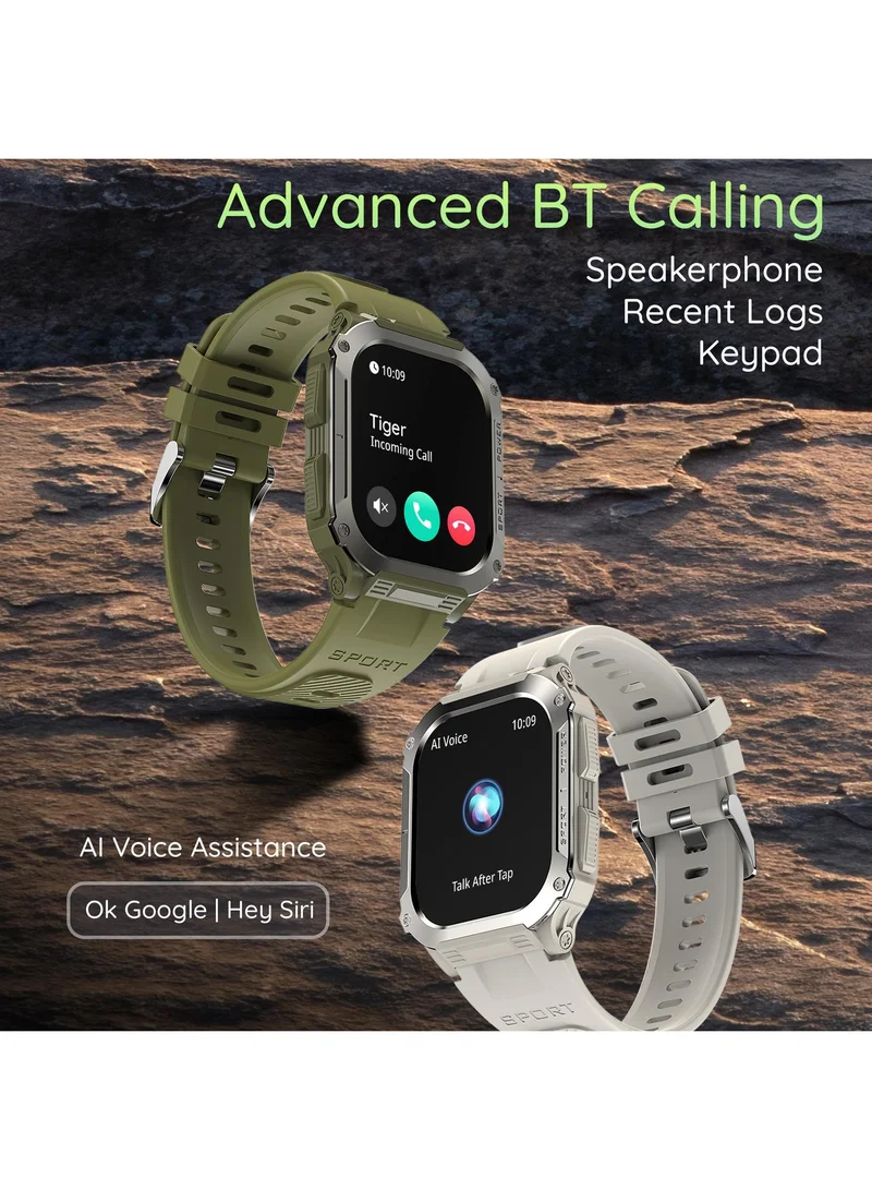 Pebble Bravo 1.99" Smartwatch for Men and Women, Infinite HD Display, 600 Nits Brightness, Bluetooth Calling, Rugged Build, Multi-Sports Modes, Health Suite, Sleep Monitor, Alarm & Notification