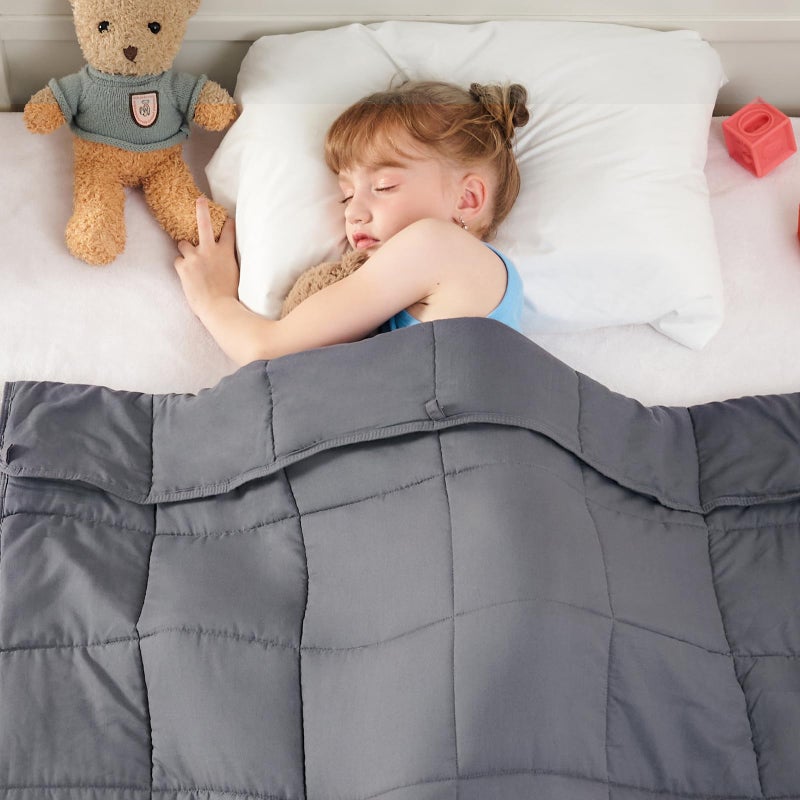 yescool Weighted Blanket 3 Pounds Cooling Weighted Lap Blanket Grey Small Heavy Blankets Washable Weighted Throw Blanket for 2040lbs 36x48