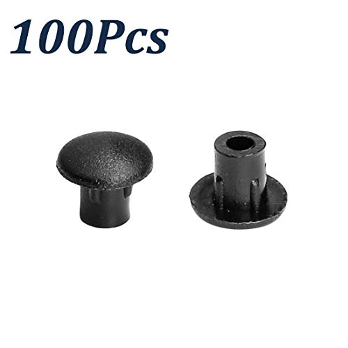 Luomorgo 100Pcs Black 5mm/0.2 inch Shelf Peg Hole Plugs for Kitchen Cabinet Furniture Hole - Image 3