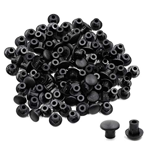Luomorgo 100Pcs Black 5mm/0.2 inch Shelf Peg Hole Plugs for Kitchen Cabinet Furniture Hole - Image 1