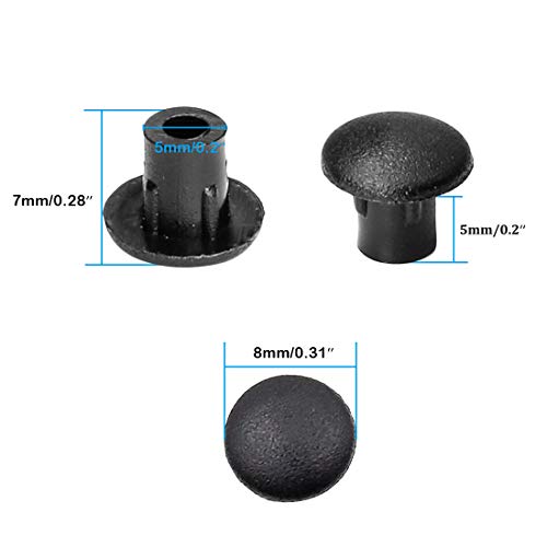 Luomorgo 100Pcs Black 5mm/0.2 inch Shelf Peg Hole Plugs for Kitchen Cabinet Furniture Hole - Image 2