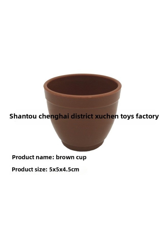 Sample Link Plastic Toy Meal Removal Series Children's Play Home Early Education Cognitive Model Take Sample Special-Color:Cup (brown) - Image 1