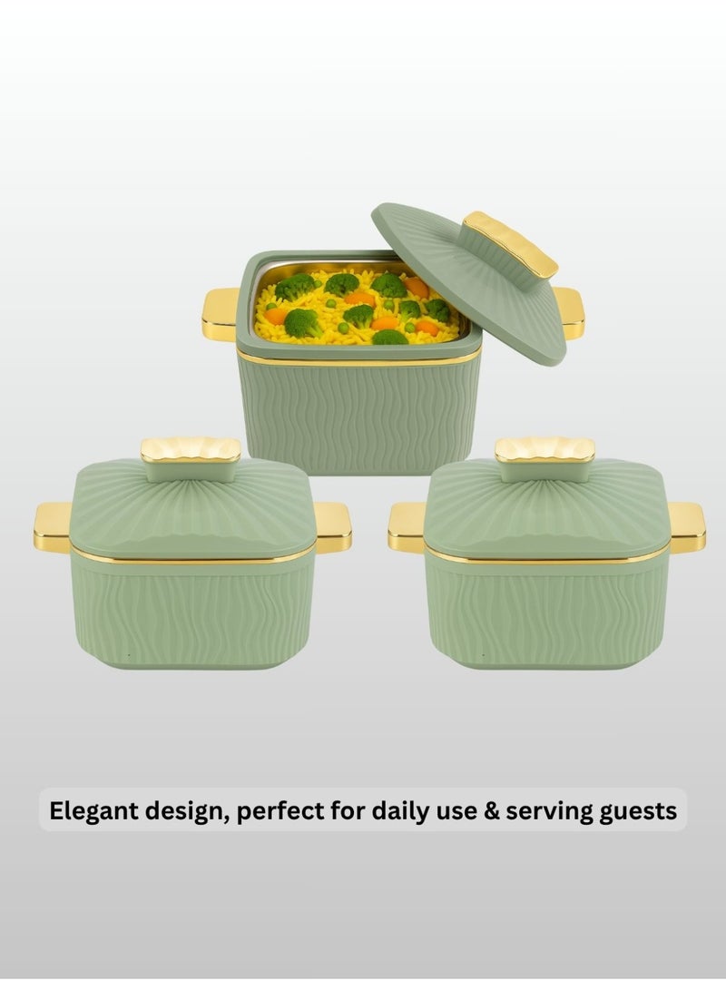 تسوماب طقم طاجن مربع فاخر معزول من تسوماب، مكون من 3 قطع (1000 مل + 1500 مل + 2000 مل) - Image 5