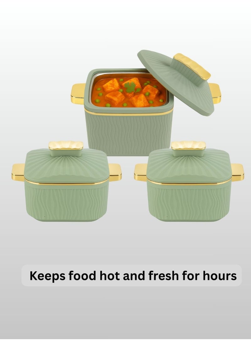 تسوماب طقم طاجن مربع فاخر معزول من تسوماب، مكون من 3 قطع (1000 مل + 1500 مل + 2000 مل) - Image 4