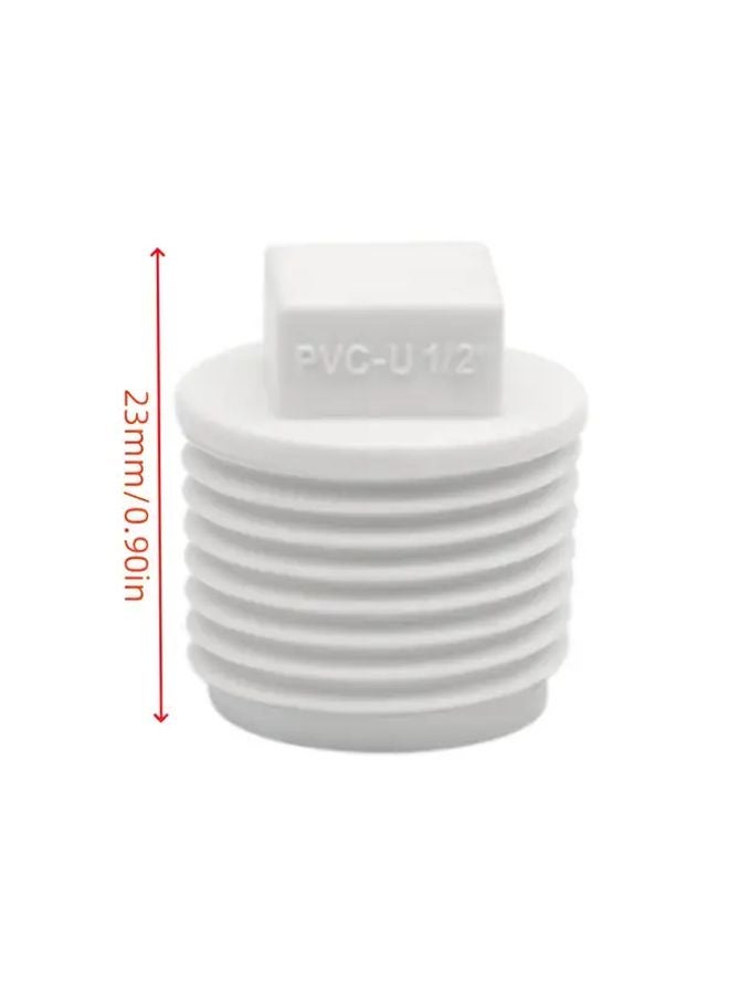 6pcs PVC Male Threaded Pipe End Caps White Plastic Plugs for Plumbing Water Lines - Image 4