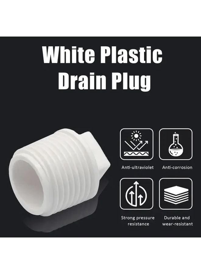 6pcs PVC Male Threaded Pipe End Caps White Plastic Plugs for Plumbing Water Lines - Image 5